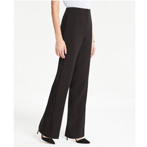 Ann Taylor Black Drapey Wide Leg Pants Size 4 - Picture 1 of 15